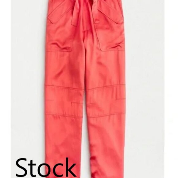 Red Satin J. Crew Pants, sz 4 - Picture 2 of 12